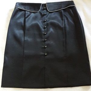 NWOT   Black satin pencil skirt